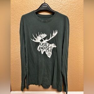 Life Is Good Dark Green Graphic Long Sleeve Shirt